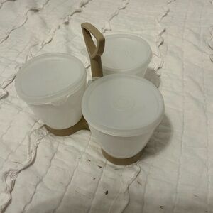 White and Beige Storage Containers